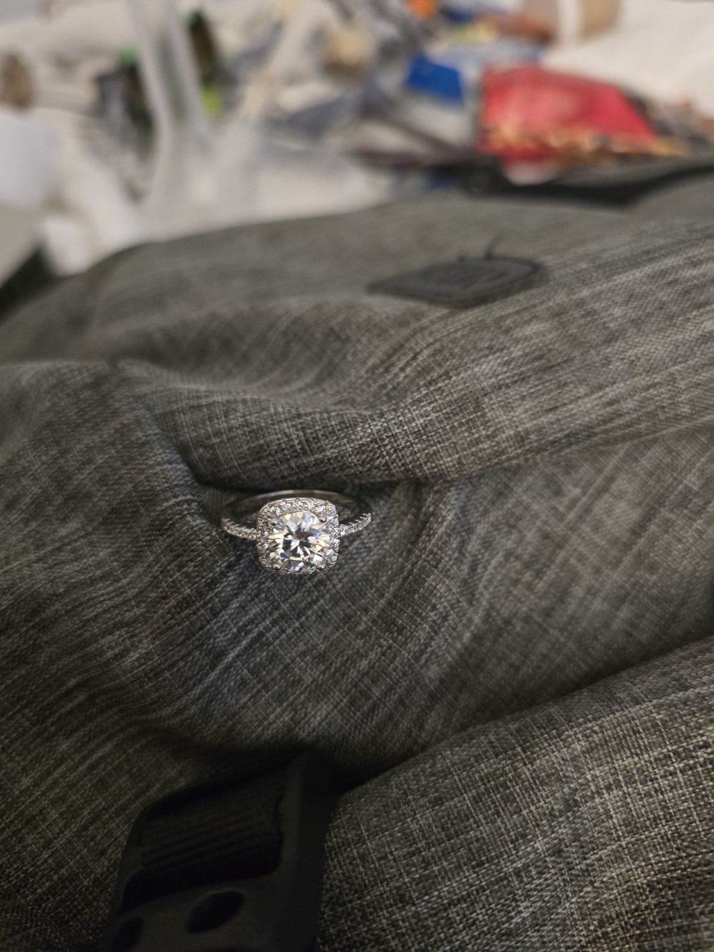2ct. Moissanite ring with 1 year warranty included